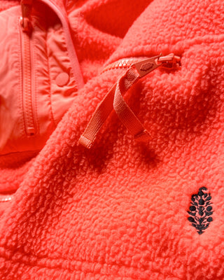 Free People FP Movement Hit The Slopes Fleece Jacket Neon Coral